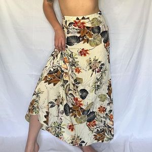 Banana leafs print skirt